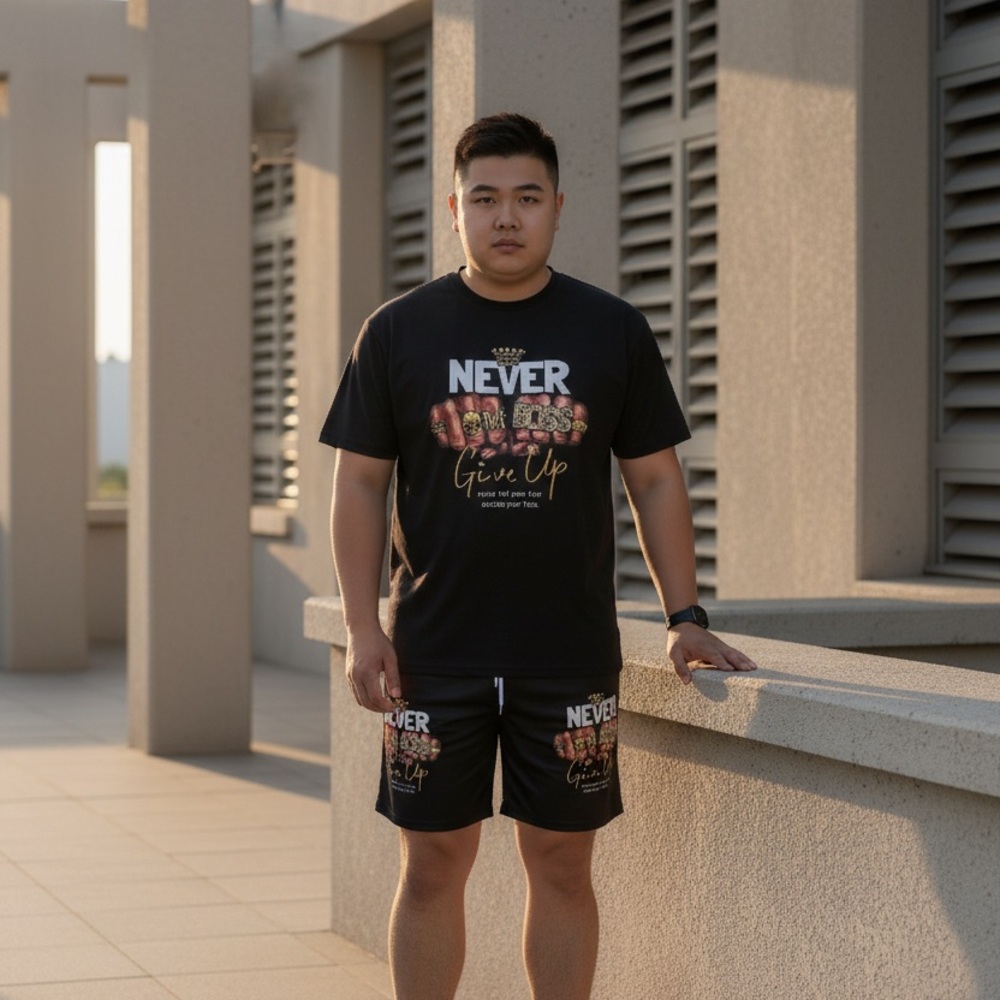 Black Graphic Men's Shorts